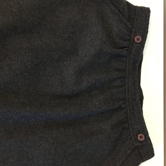 Vintage 80s 90s Dark Grey Business Skirt, Retro Button Waist Casual Office Skirt - Picture 10 of 12